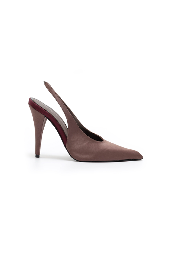 Loiza Satin Pump Clay Brown-Aubergine