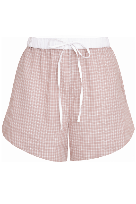 Moyrata Xw Tricoline Shorts Antique Pink - Off White