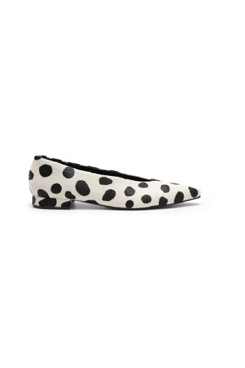 Magrita Leather Flat Off White-Black