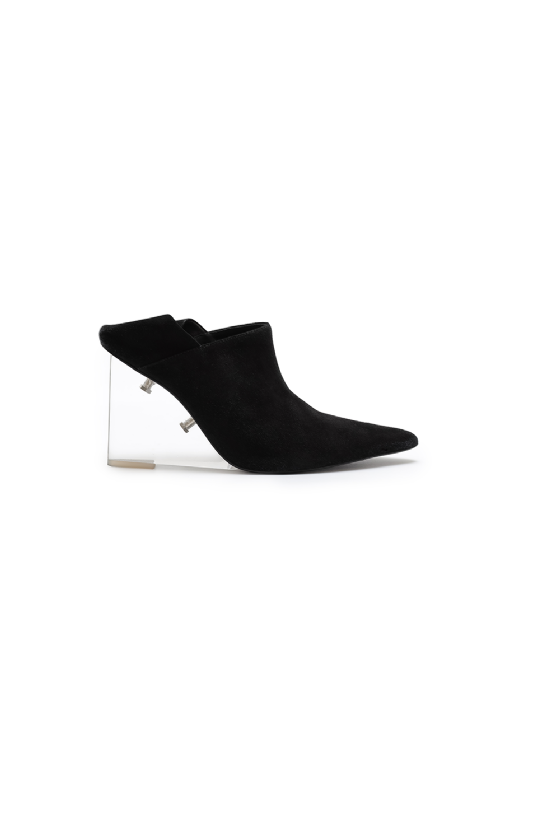 Malai Chamois Mule Black