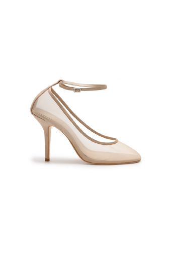 Minju Mesh Pumps Light Pink