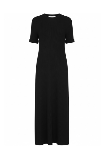 Lastic Knit Dress Black
