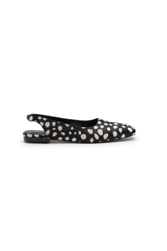 Molity Leather Flats Black-Off White