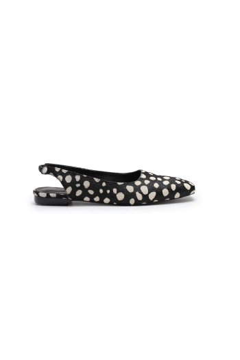 Molity Leather Flats Black-Off White