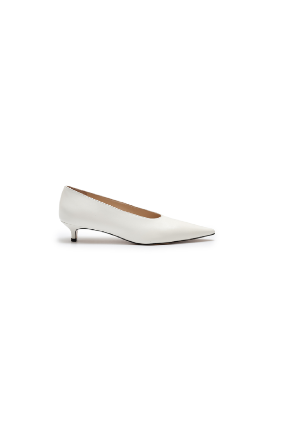 Mamery Leather Pumps White