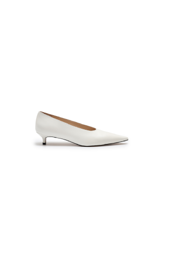 Mamery Leather Pumps White