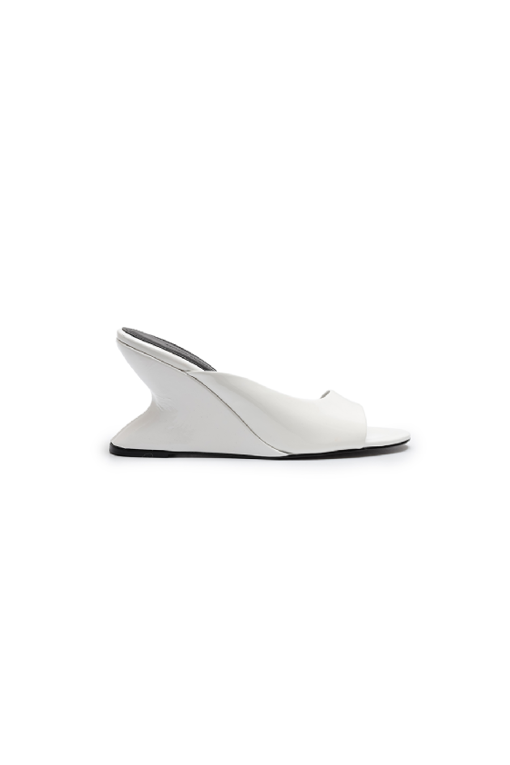 Mouv patent Leather Sandal White