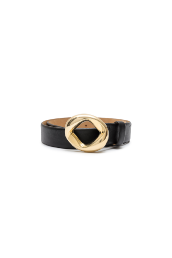 Mintropy Leather Belt Black-Gold
