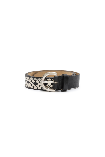 Meur Leather Belt Black-Silver