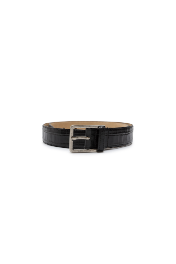 Meroy Leather Belt Black-Silver