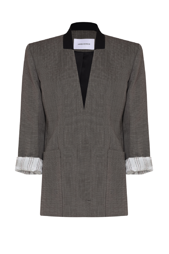 Blazer Wool Cv Mince Coal Brown
