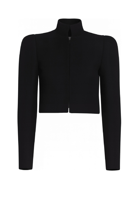 Miriami Double-Brasted Twill Blazer Black