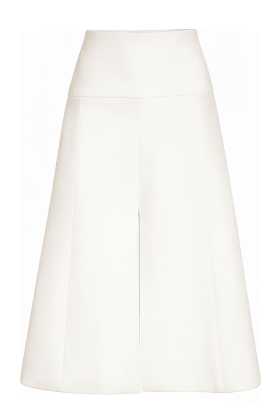  Mônacov-Neck Tweed Skirt Off White