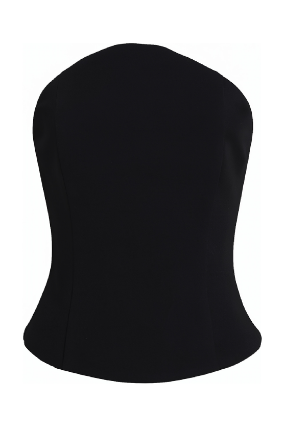 Daisy  Triangle Crepe Top Black