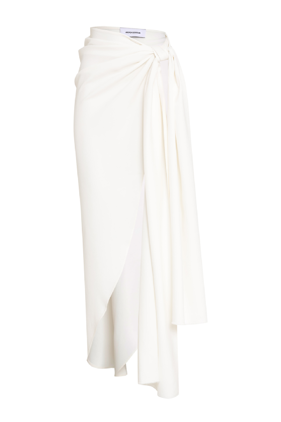  Maila Crepe Sash Skirt Off White