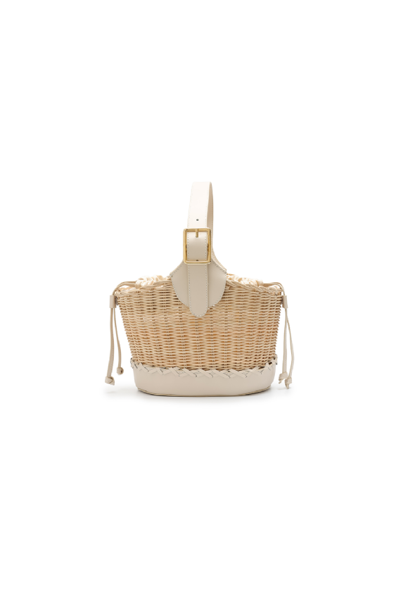 Mia Straw Bag Off White-Ecru