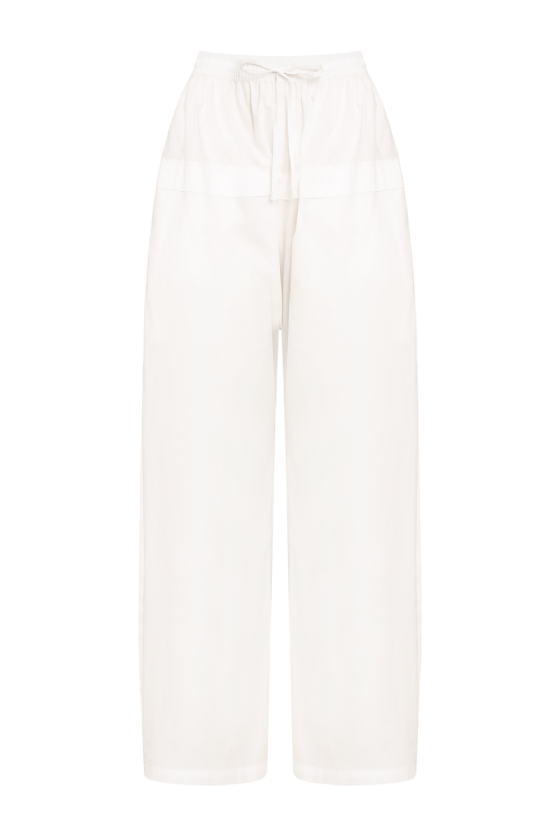 Milley Poplin Trousers Off White