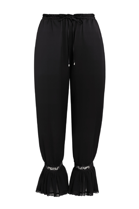 Malu Silk Satin Trousers Black