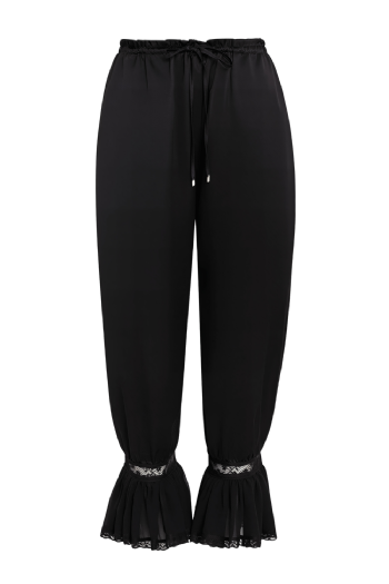 Malu Silk Satin Trousers Black