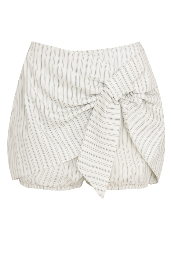 Moyro Silk Shorts Off White - Gray