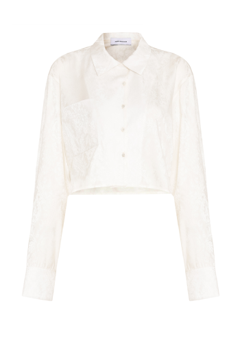 Mejessa Satin Jacquard Shirt Off White