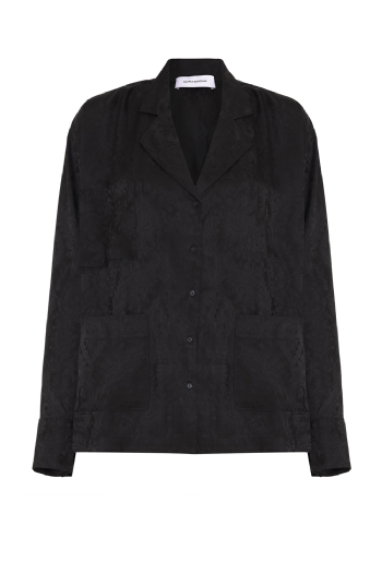 Mejess Satin Jacquard Shirt Black