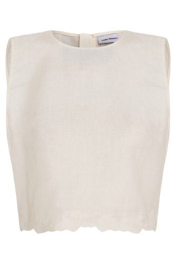 Micaela Linen Tank Top Off White
