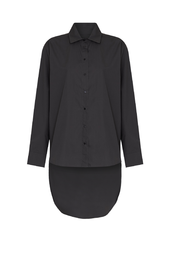 Mismarty Poplin Shirt Deep Carbon