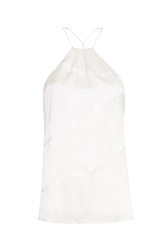 Minnie Silk Satin Blouse Off White