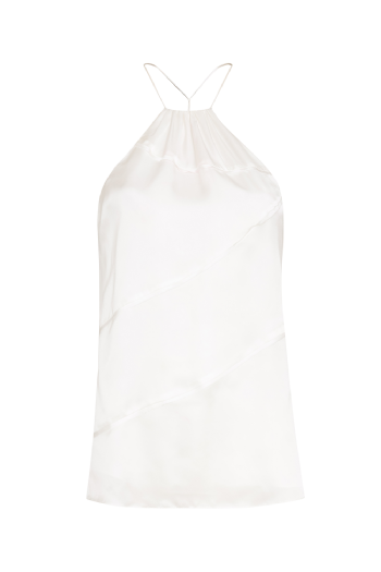 Minnie Silk Satin Blouse Off White