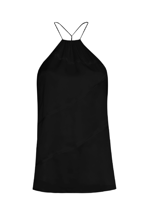 Minnie Silk Satin Blouse Black