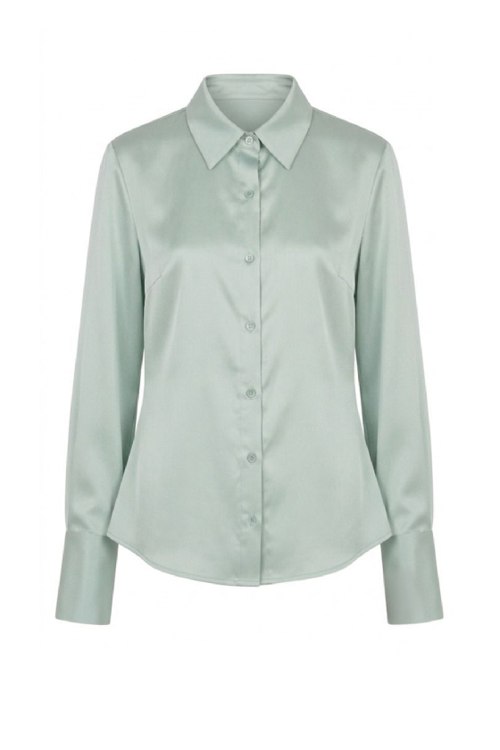 Meet Silk Satin Blouse Water Blue
