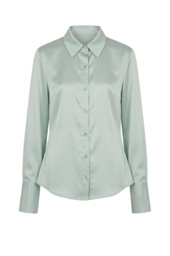 Meet Silk Satin Blouse Water Blue