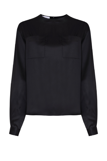Meet Silk Satin Blouse Black