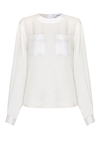 Meet Silk Satin Blouse Off White
