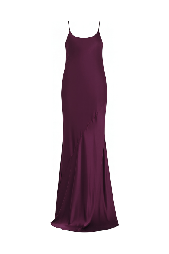Silk Satin Wrap Dress Violet