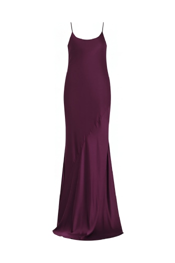 Silk Satin Wrap Dress Violet
