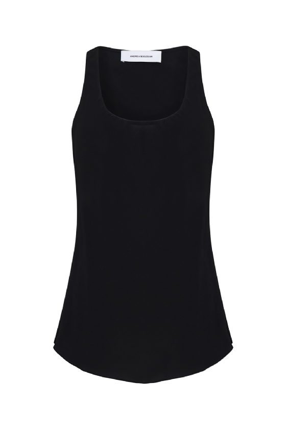 Cdg Miu Silk Tank Top Black