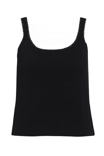 Ribbed Knit Tank Top Black