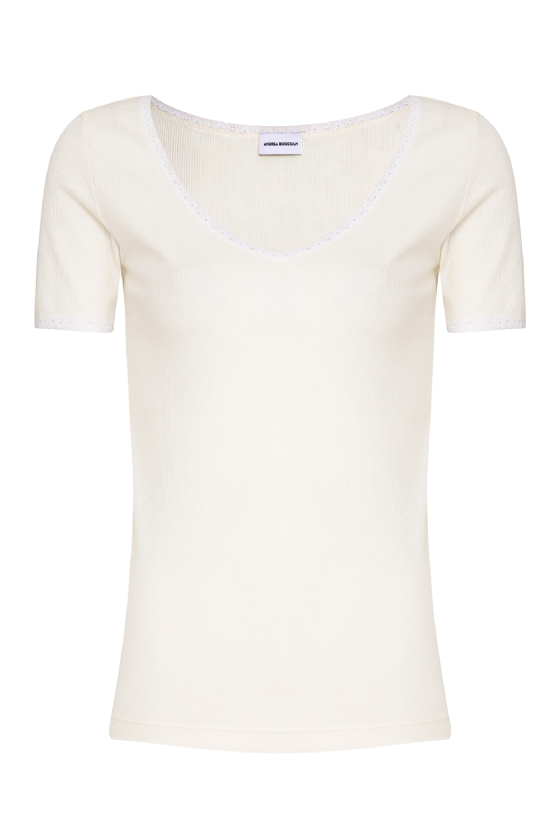 Mamai Ribbed Knit Top Off White