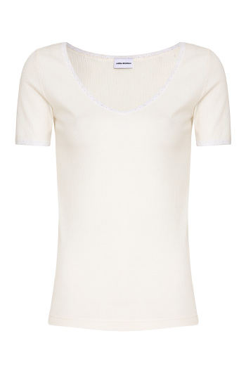 Mamai Ribbed Knit Top Off White