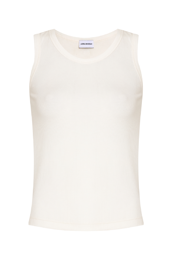Mene Ribbed Knit Tank Top Off White