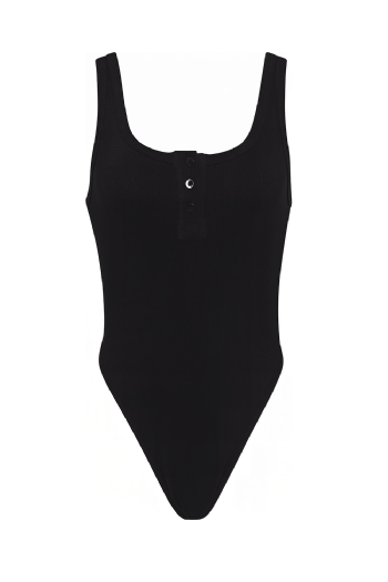 Malie Ribbed Knit Bodysuit Black