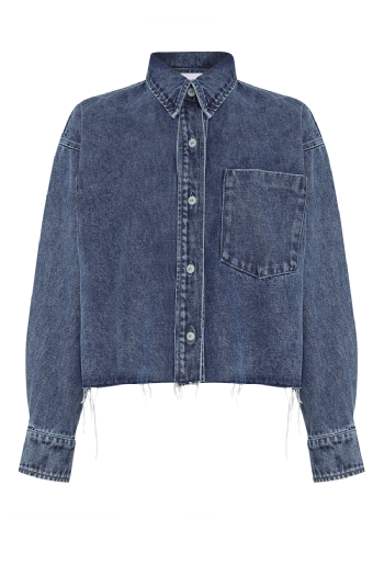 Moirane Denim Shirt Marble Blue