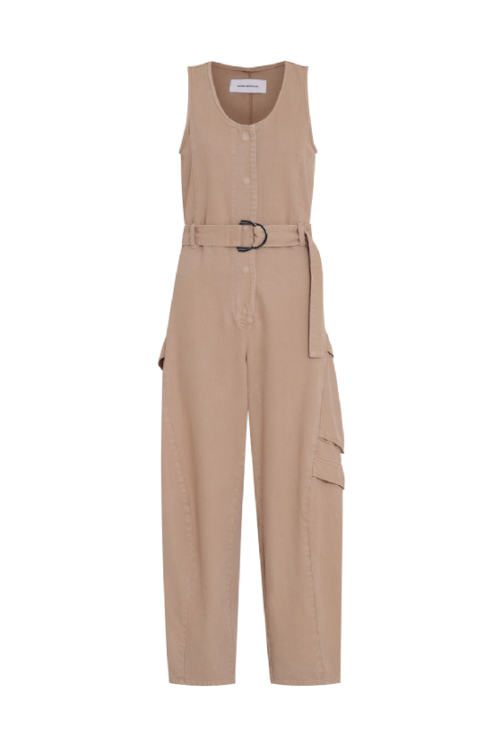 Mei Twill Jumpsuit Etoupe