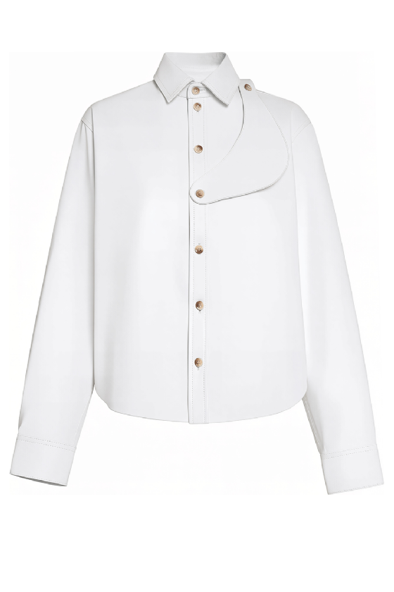 Mire Leather Shirt White