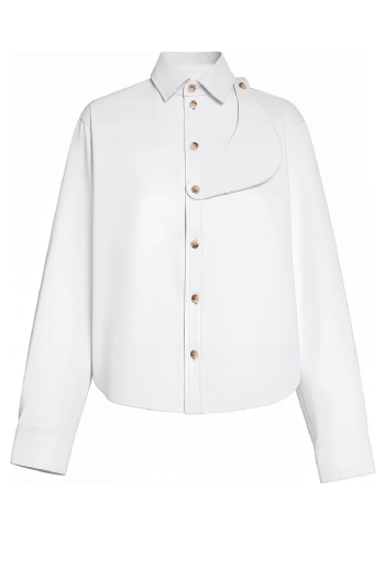 Mire Leather Shirt White