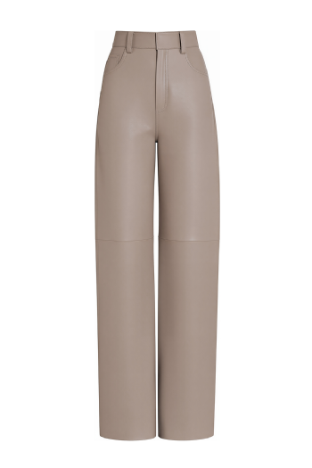 Moepala Leather Trousers Taupe