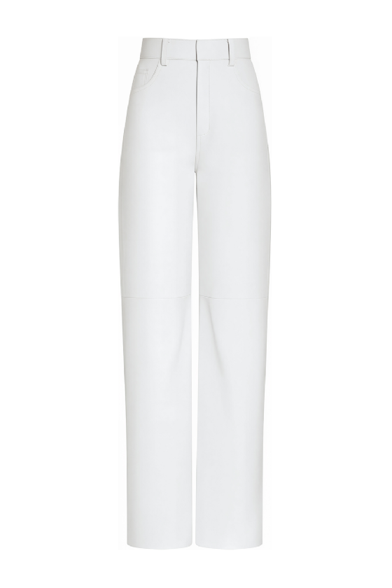 Moepala Leather Trousers White