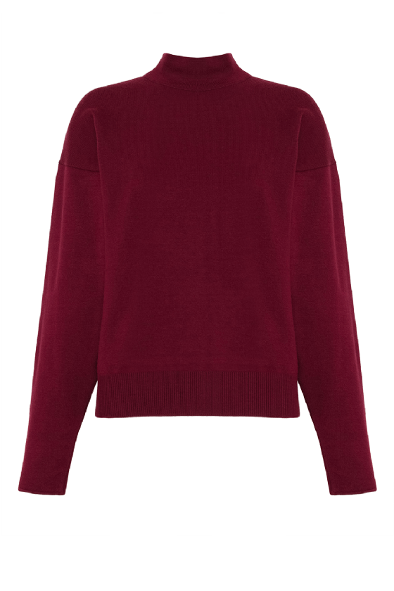 Lives Knit Blouse Dark Wine